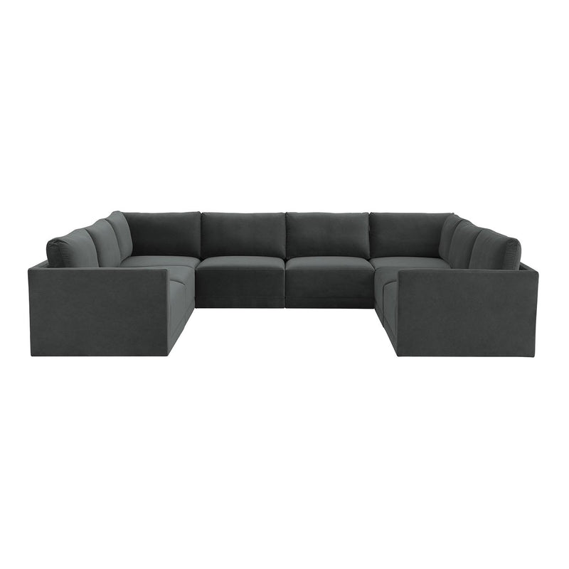 TOV Furniture Willow Velvet Modular Large U-Shape Sectional Sofa