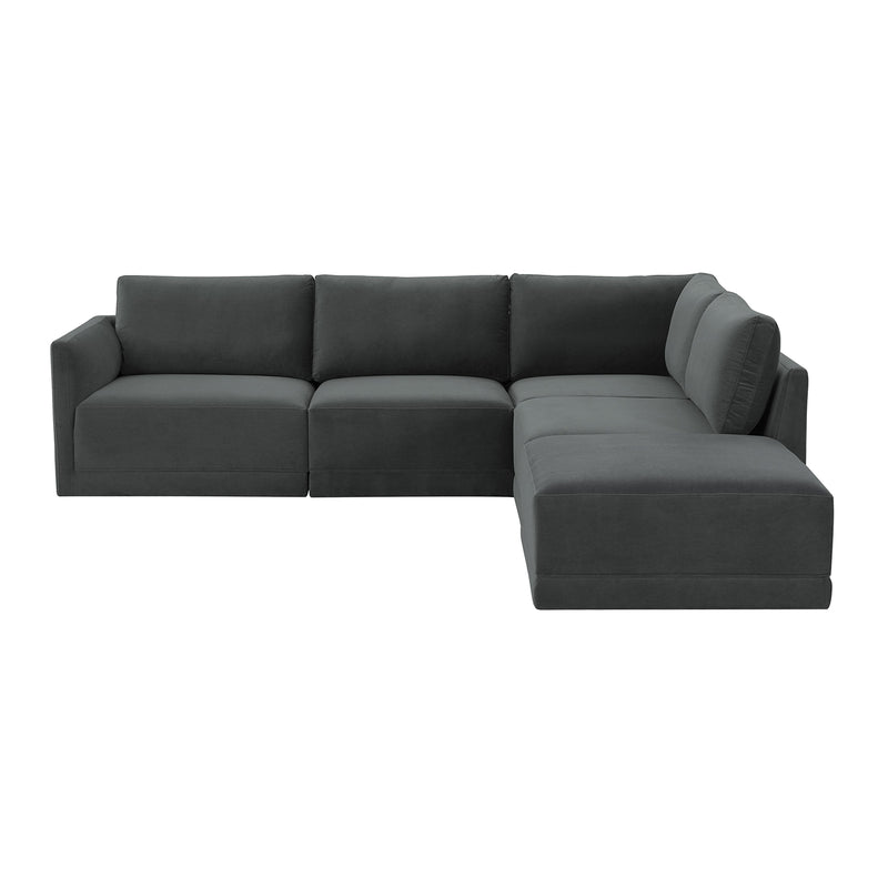 TOV Furniture Willow Velvet Modular RAF Sectional Sofa