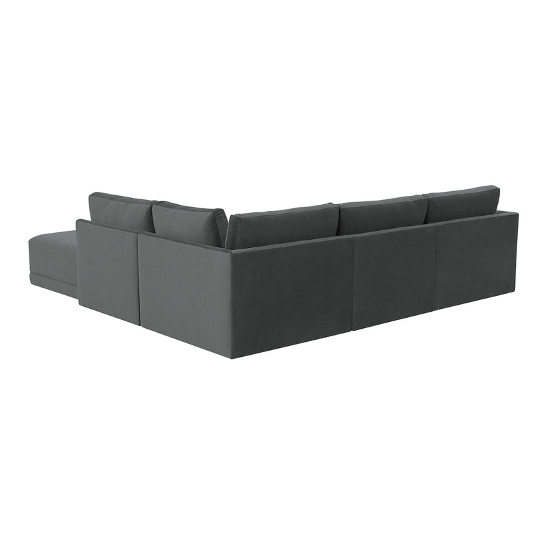 TOV Furniture Willow Velvet Modular RAF Sectional Sofa