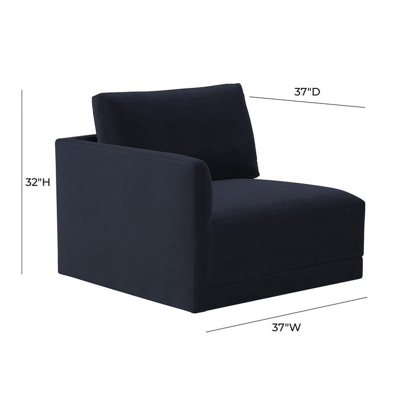 TOV Furniture Willow Velvet LAF Corner Chair