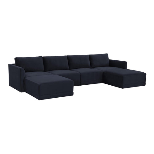 TOV Furniture Willow Velvet Modular U-Shape Sectional Sofa