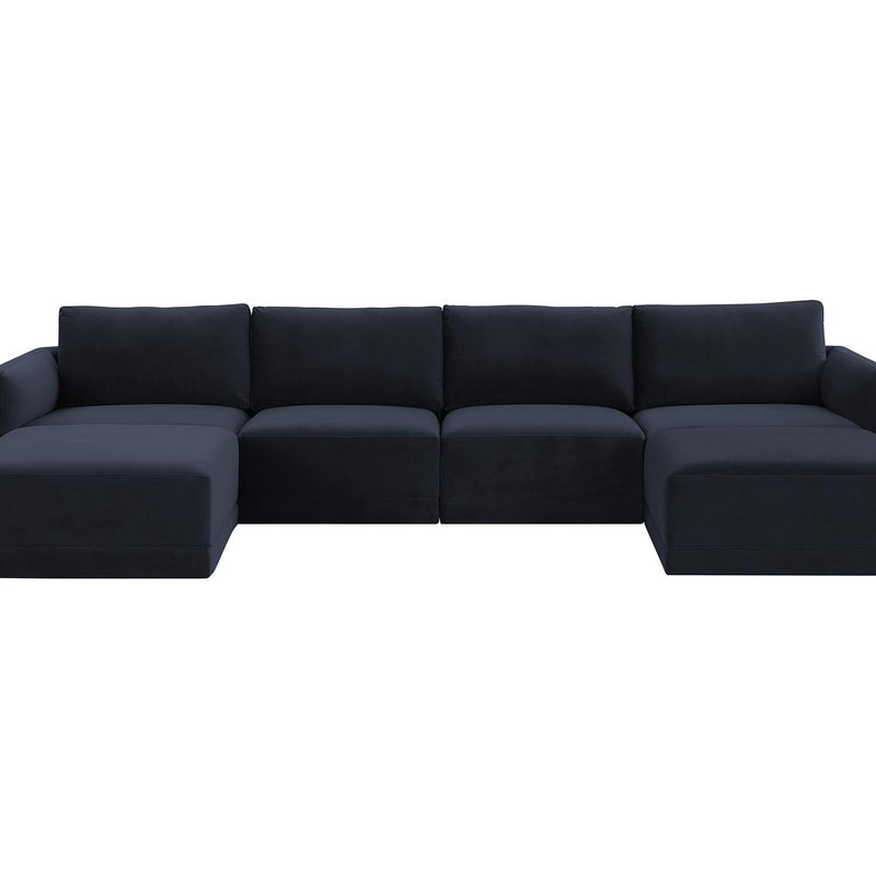 TOV Furniture Willow Velvet Modular U-Shape Sectional Sofa