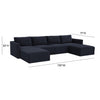 TOV Furniture Willow Velvet Modular U-Shape Sectional Sofa