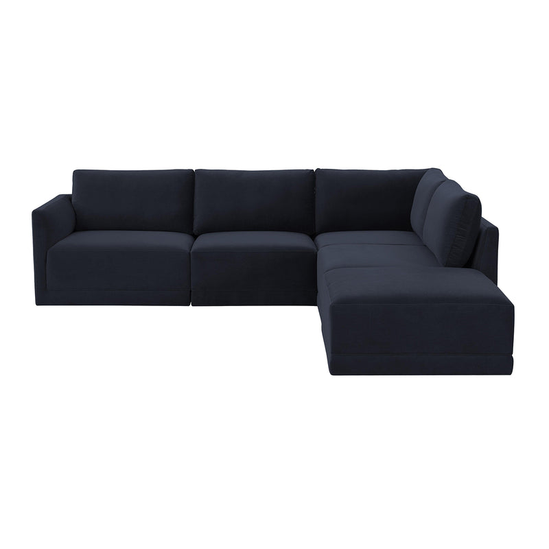 TOV Furniture Willow Velvet Modular RAF Sectional Sofa