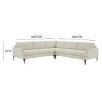 TOV Furniture Serena Velvet L-Shape Sectional Sofa