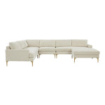 TOV Furniture Serena Velvet Large Chaise Sectional Sofa