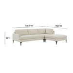 TOV Furniture Serena Velvet RAF Chaise Sectional Sofa