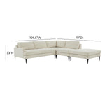 TOV Furniture Serena Velvet Large RAF Chaise Sectional Sofa