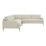 TOV Furniture Serena Velvet L-Shape Sectional Sofa