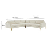 TOV Furniture Serena Velvet L-Shape Sectional Sofa