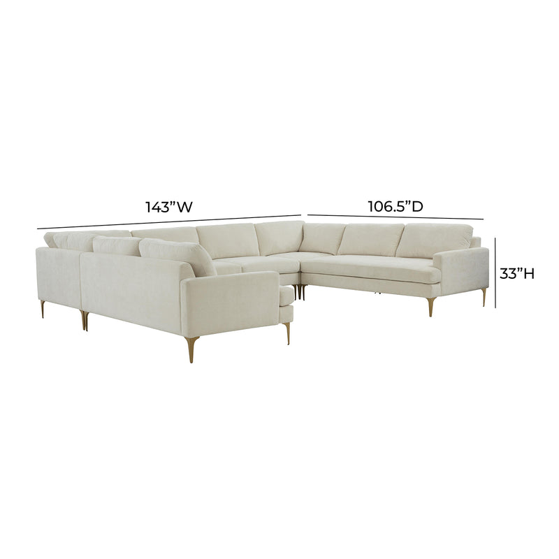 TOV Furniture Serena Velvet U-Shape Sectional Sofa