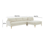 TOV Furniture Serena Velvet RAF Chaise Sectional Sofa