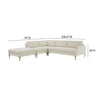 TOV Furniture Serena Velvet Large LAF Chaise Sectional Sofa