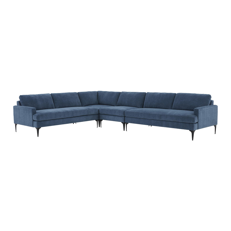 TOV Furniture Serena Velvet Large L-Shape Sectional Sofa