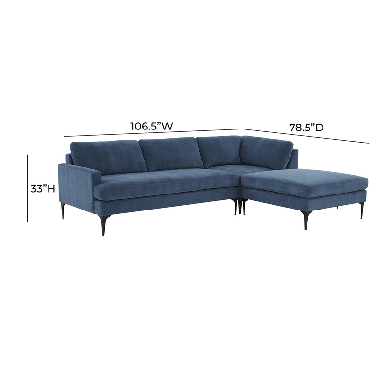 TOV Furniture Serena Velvet RAF Chaise Sectional Sofa