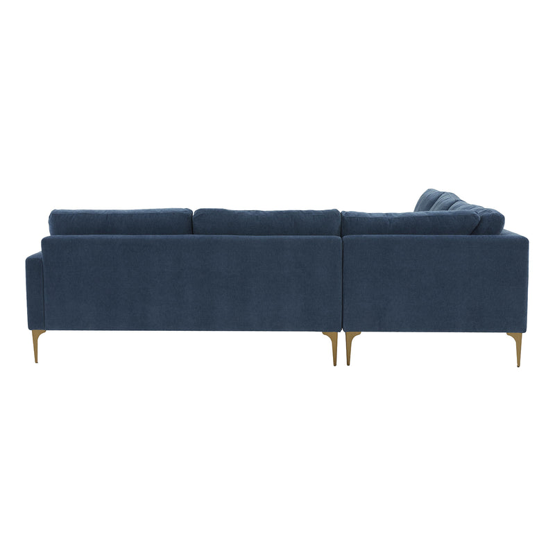 TOV Furniture Serena Velvet L-Shape Sectional Sofa