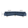 TOV Furniture Serena Velvet L-Shape Sectional Sofa