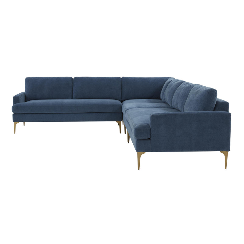 TOV Furniture Serena Velvet Large L-Shape Sectional Sofa