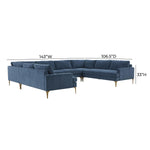 TOV Furniture Serena Velvet U-Shape Sectional Sofa