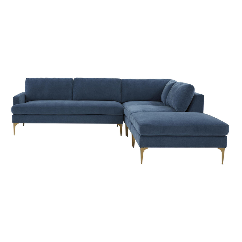 TOV Furniture Serena Velvet Large RAF Chaise Sectional Sofa