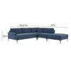 TOV Furniture Serena Velvet Large RAF Chaise Sectional Sofa