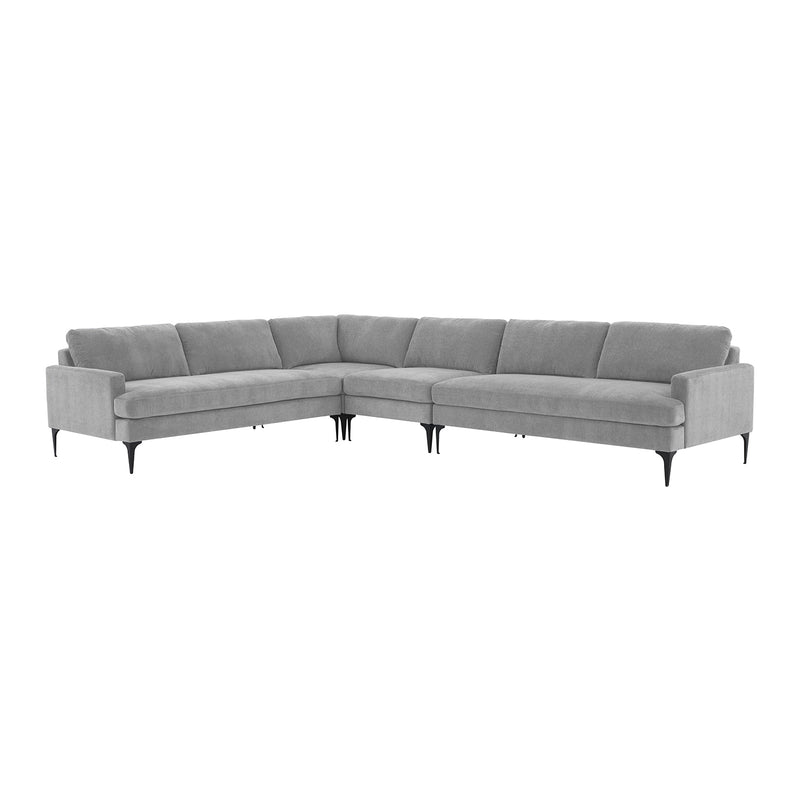 TOV Furniture Serena Velvet Large L-Shape Sectional Sofa