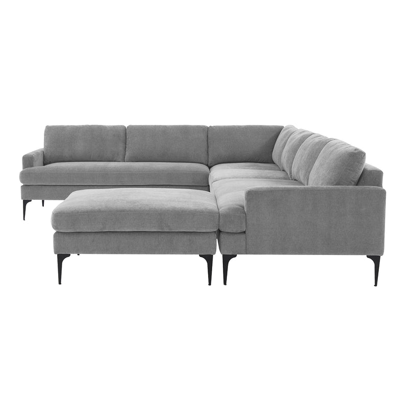 TOV Furniture Serena Velvet Large Chaise Sectional Sofa