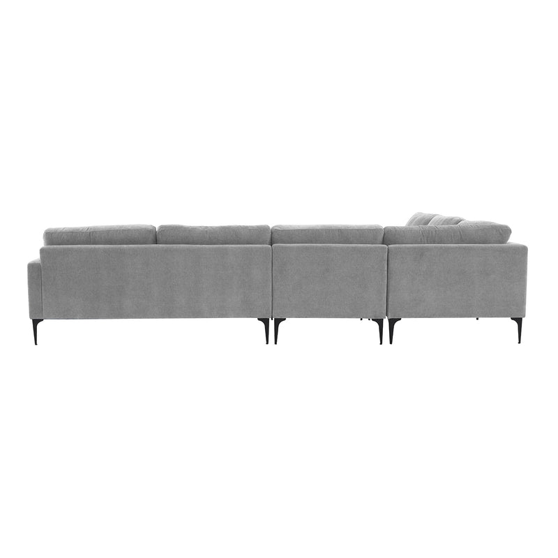 TOV Furniture Serena Velvet Large Chaise Sectional Sofa