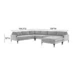 TOV Furniture Serena Velvet Large Chaise Sectional Sofa