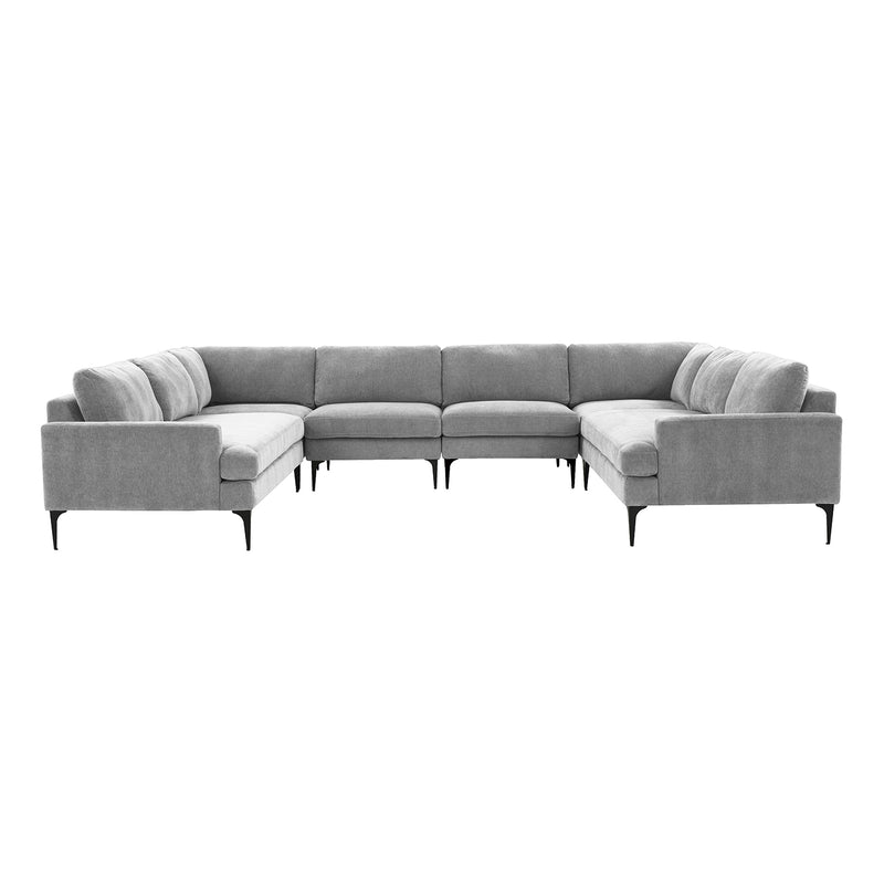 TOV Furniture Serena Velvet U-Shape Sectional Sofa