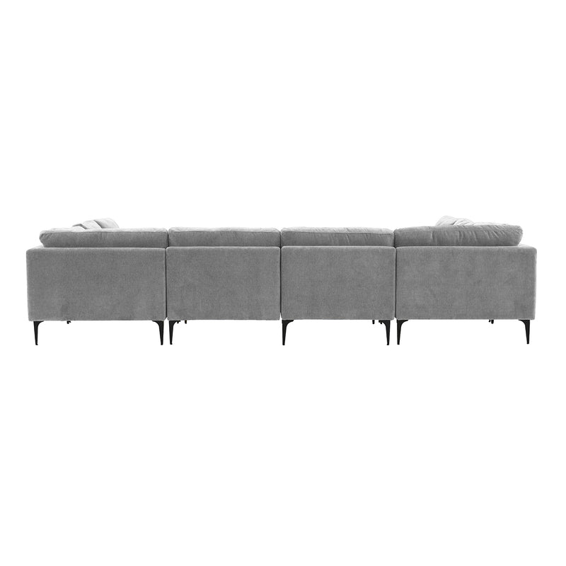 TOV Furniture Serena Velvet U-Shape Sectional Sofa