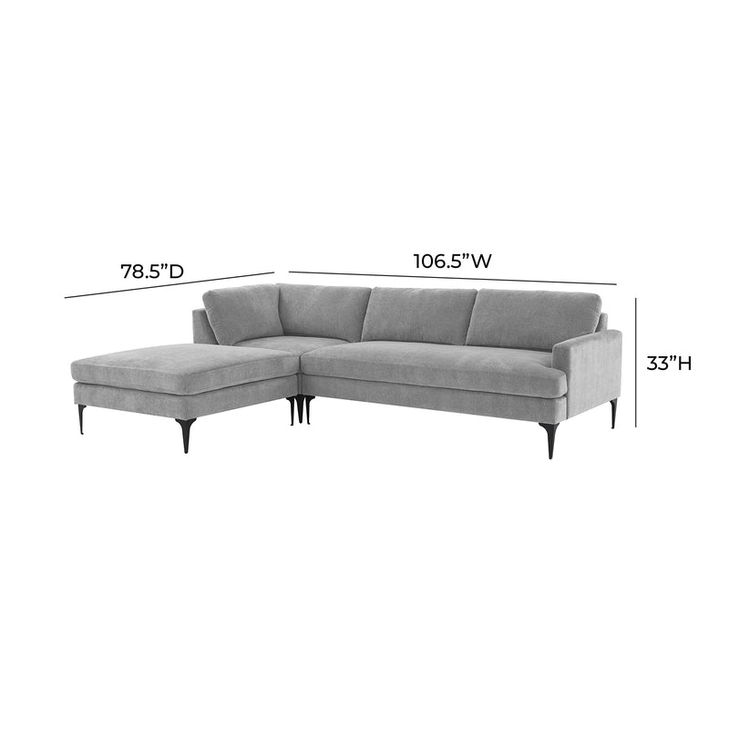 TOV Furniture Serena Velvet LAF Chaise Sectional Sofa