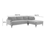 TOV Furniture Serena Velvet RAF Chaise Sectional Sofa