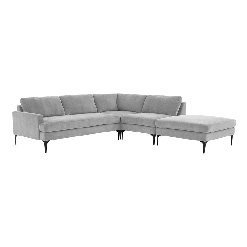 TOV Furniture Serena Velvet Large RAF Chaise Sectional Sofa