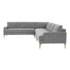 TOV Furniture Serena Velvet Large L-Shape Sectional Sofa