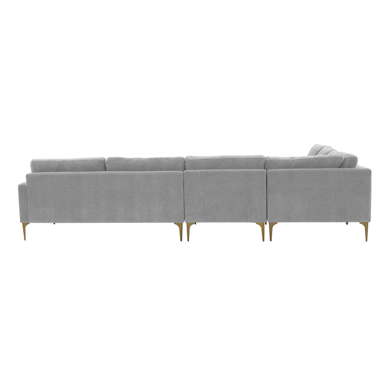 TOV Furniture Serena Velvet Large L-Shape Sectional Sofa