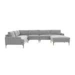 TOV Furniture Serena Velvet Large Chaise Sectional Sofa