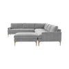 TOV Furniture Serena Velvet Large Chaise Sectional Sofa