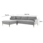 TOV Furniture Serena Velvet LAF Chaise Sectional Sofa