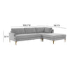 TOV Furniture Serena Velvet RAF Chaise Sectional Sofa