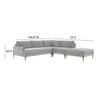 TOV Furniture Serena Velvet Large RAF Chaise Sectional Sofa