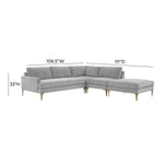 TOV Furniture Serena Velvet Large RAF Chaise Sectional Sofa