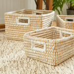 Rivergrass Rectangular Handle Storage Basket Set of 3