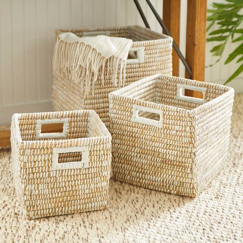 Rivergrass Square Handle Storage Basket Set of 3