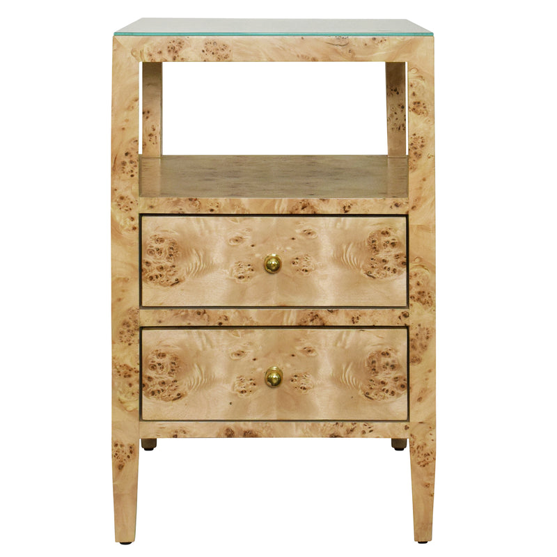 Worlds Away Roscoe Burlwood Side Table