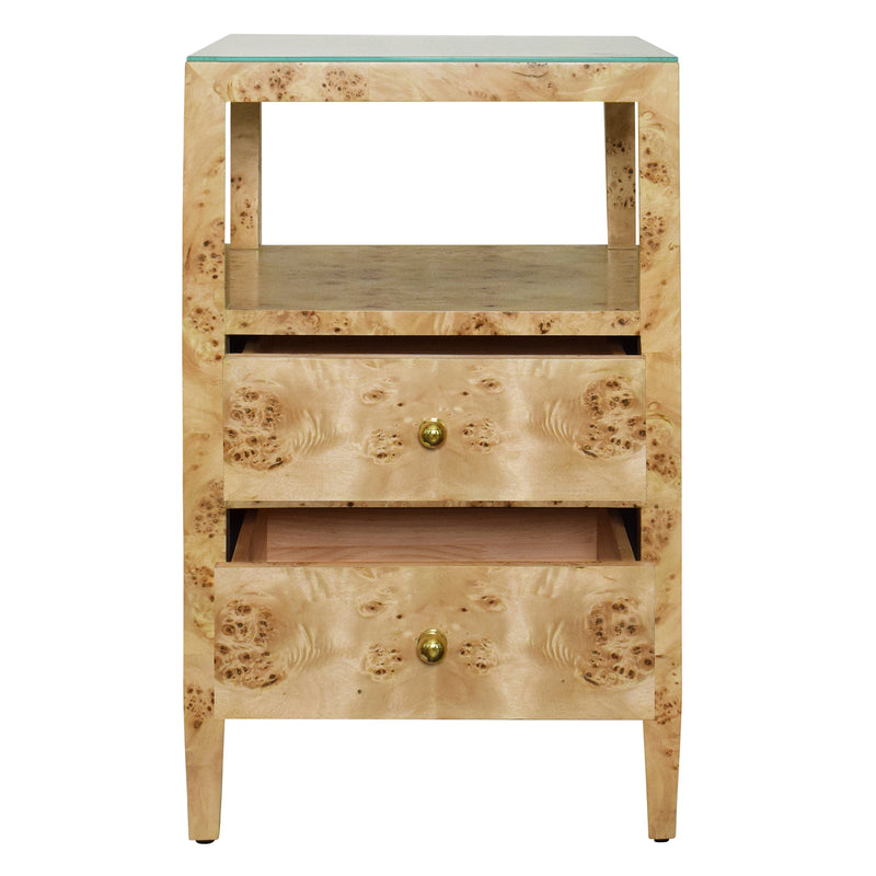 Worlds Away Roscoe Burlwood Side Table