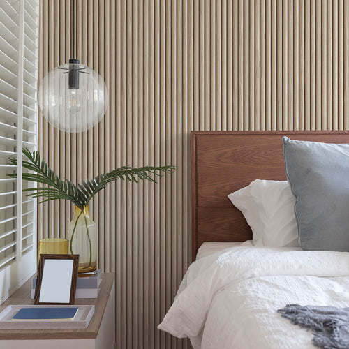 Tempaper & Co Reeded Wood Peel & Stick Wallpaper