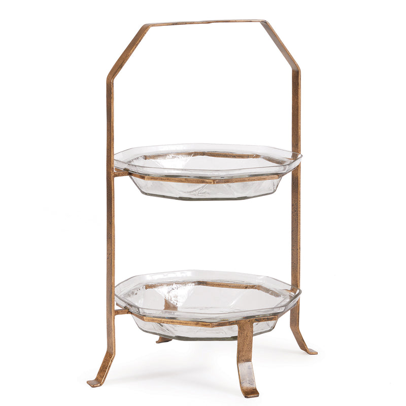 Ilana 2-Tier Glass Serving Tray