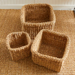 Seagrass Square Cuff Basket Set of 3