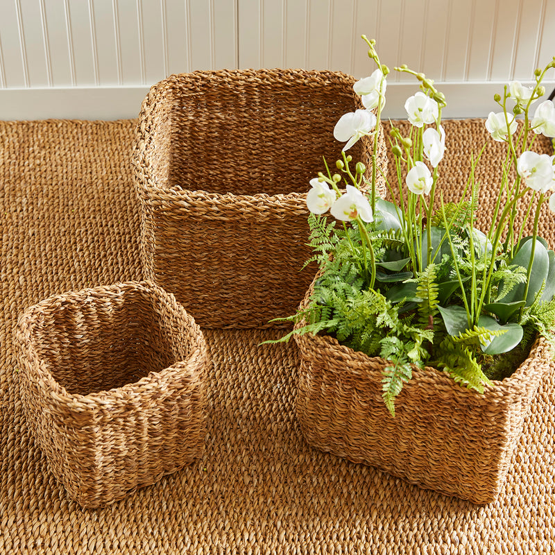 Seagrass Square Cuff Basket Set of 3